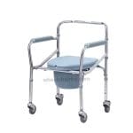 Kaiyang KY696 Fixed grey plastic armrest Chromed Steel Commode Wheelchair