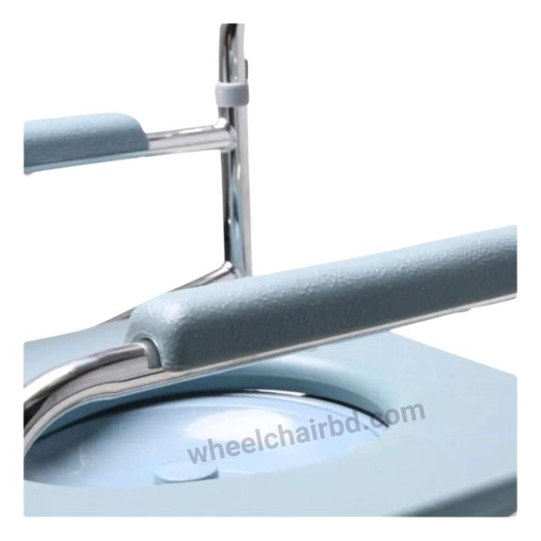 Kaiyang KY696 Fixed grey plastic armrest Chromed Steel Commode Wheelchair - Image 4