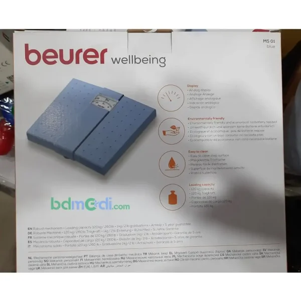 Beurer MS 01 Mechanical Personal Bathroom Scale – Blue - Image 3