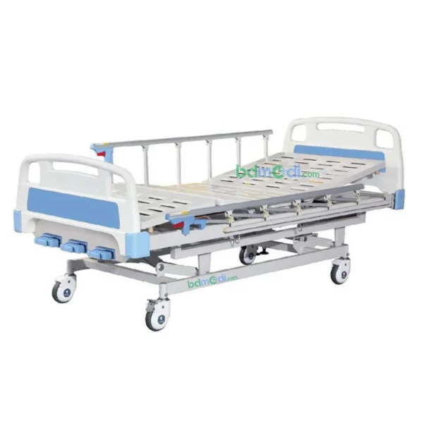 3-Function Manual Crank Hospital Bed with Mattress - Image 4