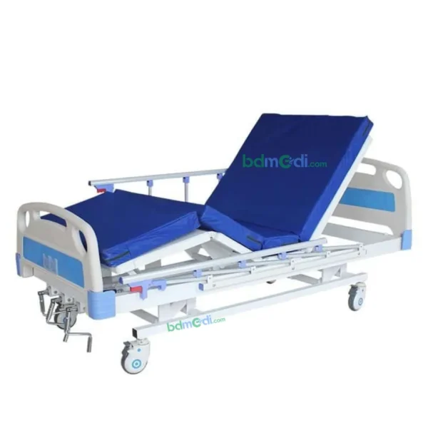 3-Function Manual Crank Hospital Bed with Mattress - Image 5